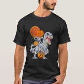 T-shirt Squelette équitation maman Dinosaure Rex Halloween (Devant)