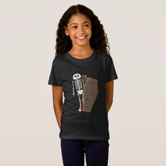T-Shirt Squelette et café Halloween Design (Devant entier)