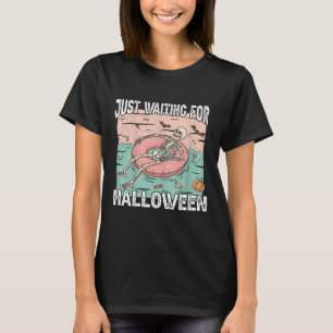 T-shirt Squelette Été éffrayant En Attente D'Halloween