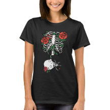 Squelette Floral Maman Enceinte D'une Petite Fille