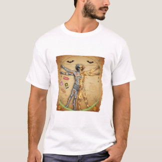 T-shirt Squelette fragile Mème - Vitruvian Homme Cracked P