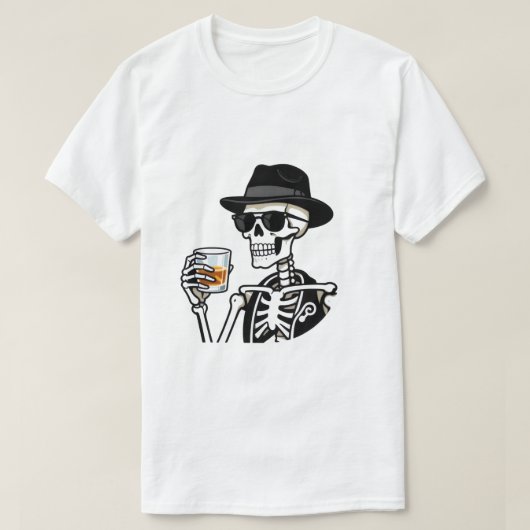 T-shirt squelette fumeur (Design devant)