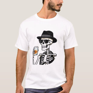 T-shirt squelette fumeur