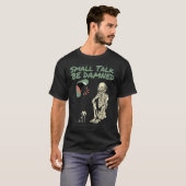 T-shirt Squelette graphique introverti & chat petit bavard (Devant entier)