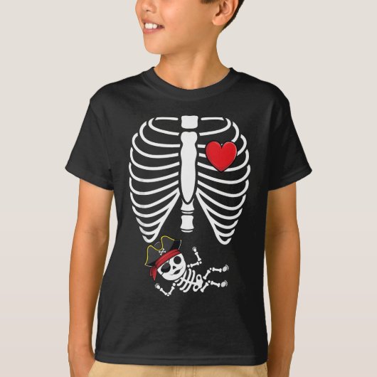 T-shirt Squelette Grossesse Faire-part jumeaux X-Ray Rib C (Devant)