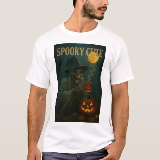 T-shirt Squelette Halloween éffrayant Avec Citrouille & Co (Devant)