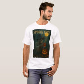 T-shirt Squelette Halloween éffrayant Avec Citrouille & Co (Devant entier)