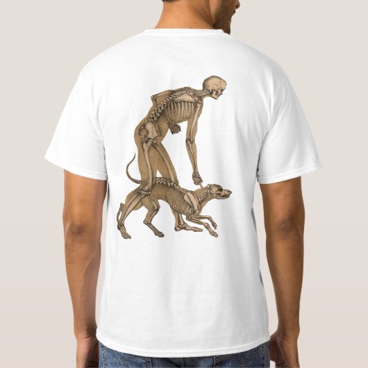 T-shirt squelette homme et chien animal humain anatomie ar (Dos)