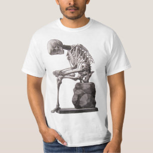 T-shirt Squelette humain assis dans l'art anatomique