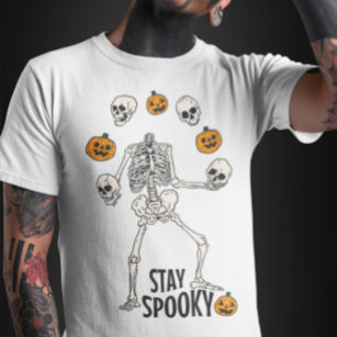 Squelette Jogglant son crâne et Halloween Citrouil