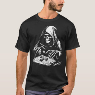 T-shirt squelette jouant aux dés