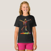 T-shirt Squelette joyeux : Danse des couleurs (Devant entier)