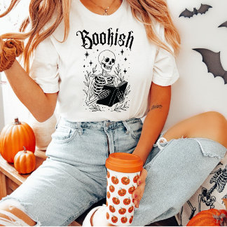 T-shirt Squelette littéraire Halloween lecture gothique
