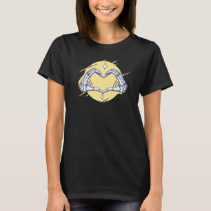 T-shirt Squelette Mains Signe de Coeur Rétro Costume d'Hal