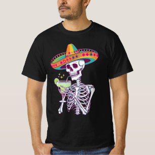 T-shirt Squelette Mexicain Cinco De Mayo Fête de la Margar
