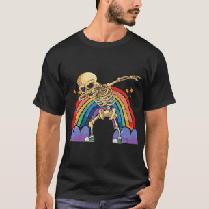 T-shirt Squelette mignon Dabbing Lazy Halloween Costume cr