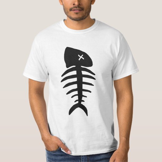 T-shirt squelette mort de poissons (Devant)