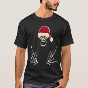 T-shirt Squelette Père Noël avec cornes diaboliques