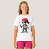 T-shirt Squelette pirate avec épée (Devant entier)