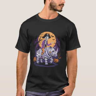 T-shirt Squelette pirate chevauchant une momie rhinocéros 