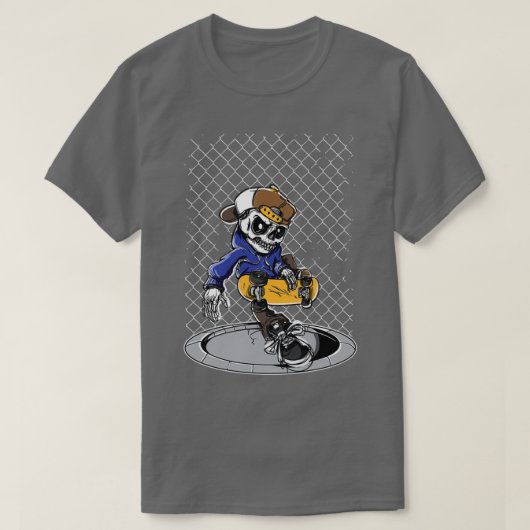 T-shirt Squelette Planche de Skeleton Manhole (Design devant)