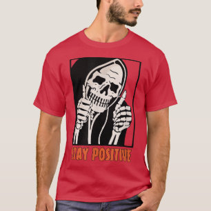 T-shirt Squelette pouce en l'air reste positif Halloween é