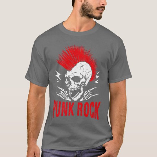 T-shirt Squelette Punk Rock Premium (Devant)