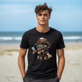 T-shirt Squelette style Steampunk avec Cigar