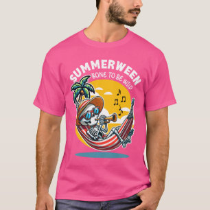 T-shirt Squelette Summerween Bone to Be Wild à manches lon