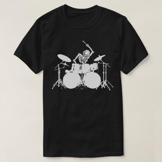 T-shirt Squelette sur batterie (Design devant)