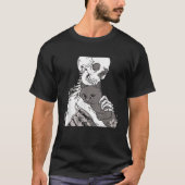 T-shirt Squelette tenant une chemise de chat Lazy Hallowee (Devant)