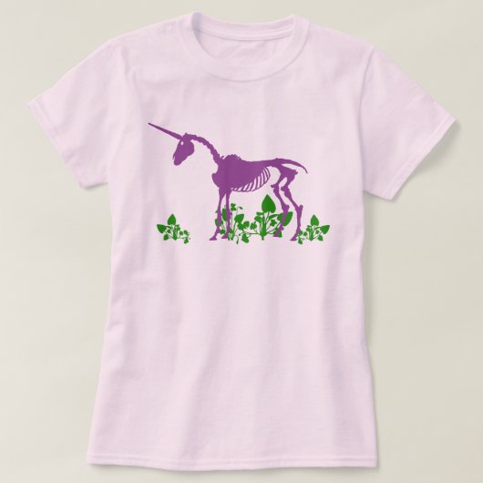 T-shirt Squelette Unicorne pourpre (Design devant)