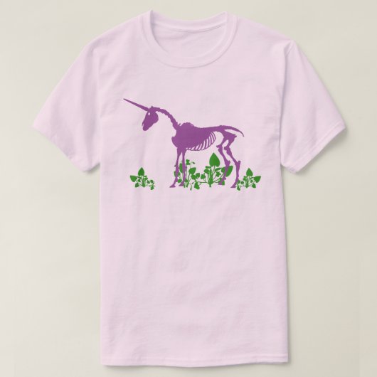 T-shirt Squelette Unicorne pourpre (Design devant)