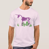 T-shirt Squelette Unicorne pourpre (Devant)