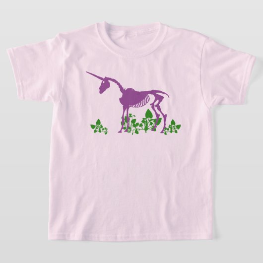 T-shirt Squelette Unicorne pourpre (Poser)