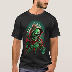 T-shirt Squelette vert mort morte occulte Goth Squelette