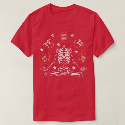 T-shirt squelette, yoga squelette (Design devant)