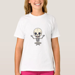 T-shirt Squelette Zen de méditation Yoga Enfants