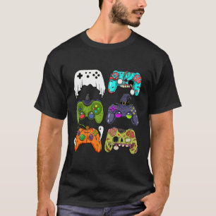 T-shirt Squelette Zombie Contrôleurs de jeu Halloween pour