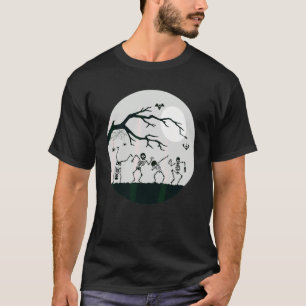 T-shirt Squelettes dansant au clair de lune Spooky Hallo
