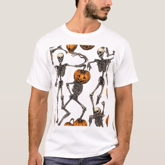 T-shirt Squelettes dansants d'Halloween (Devant)