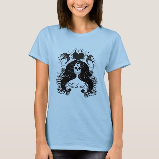 T-shirt squelettique de tatouage de Vida de La de (Devant)