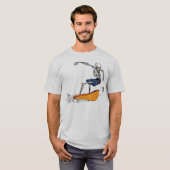 T-shirt squelettique de type de surfer (Devant entier)