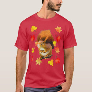 T-shirt Squerrl autumn leaves sweet cute forest autumn co