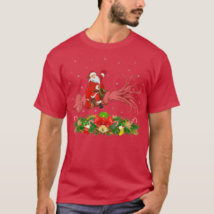 T-shirt Squid Xmas Matching Funny Santa Riding Squid Chris