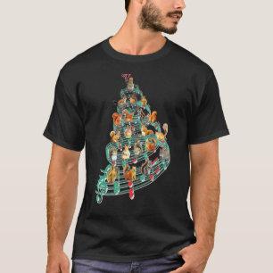 T-shirt Squirel Music Note Noël Arbre de Noël Squirrel Noë