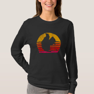 T-shirt Squirrel Maman Retro Vintage Distress Sunset Squal
