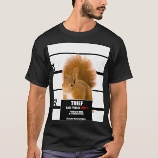 T-shirt Squirrel Oiseau nourricier Voleur Gac d'alimentati