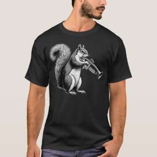 T-shirt Squirrel Playing Trumpet Trumpeter Instrument Musi