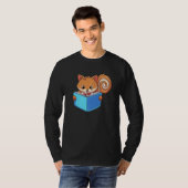 T-shirt Squirrle Reading Book Reader (Devant entier)